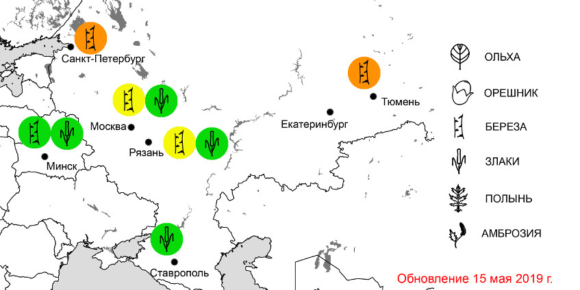 АЛЛЕРГОТОП-мониторинг на карте